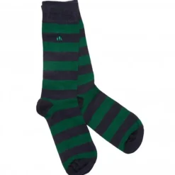 Women Swole Panda Accessories & Shoe Care|Accessories & Shoe Care^GREEN/NAVY STRIPED SOCKS