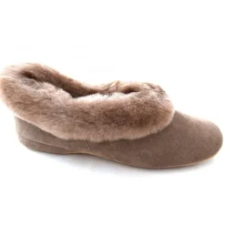 Women Draper Slippers^JANE LADIES SUEDE SHEEPSKIN COLLAR SLIPPER
