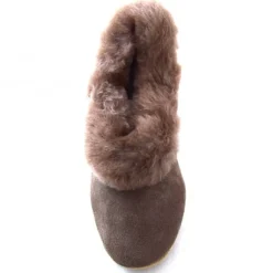 Women Draper Slippers^JANE LADIES SUEDE SHEEPSKIN COLLAR SLIPPER